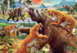 PUZZLES 2X24 PIECES - MAMMOUTHS ET DINOSAURES