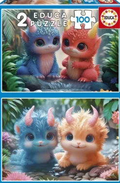 PUZZLE 2X100 PIECES MONSTRES MIGNONS