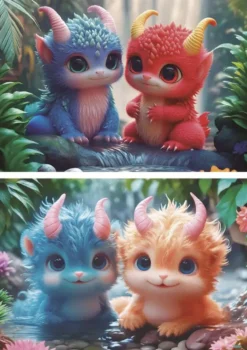 PUZZLE 2X100 PIECES MONSTRES MIGNONS