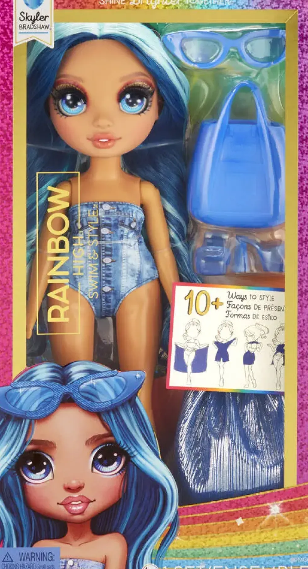 RAINBOW HIGH SWIM ET STYLE POUPEE MANNEQUIN 27 CM - SKYLER BLEU