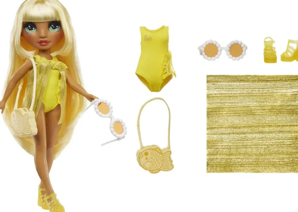 RAINBOW HIGH SWIM ET STYLE POUPEE MANNEQUIN 27CM - SUNNY JAUNE