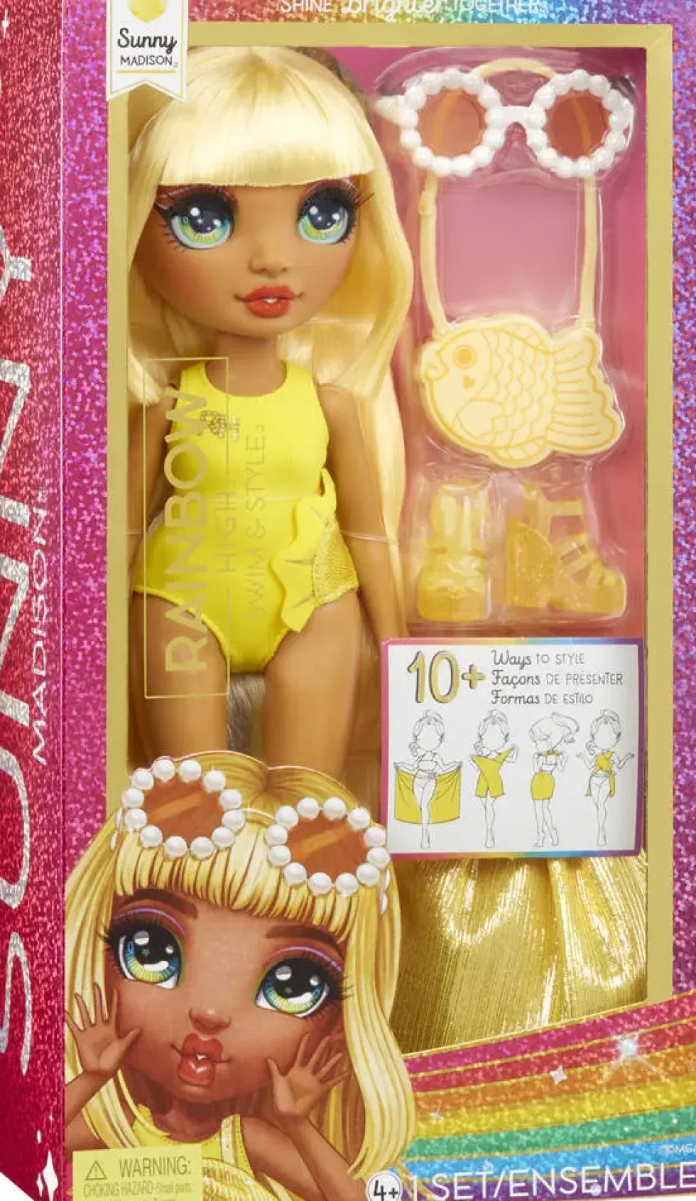 RAINBOW HIGH SWIM ET STYLE POUPEE MANNEQUIN 27CM - SUNNY JAUNE