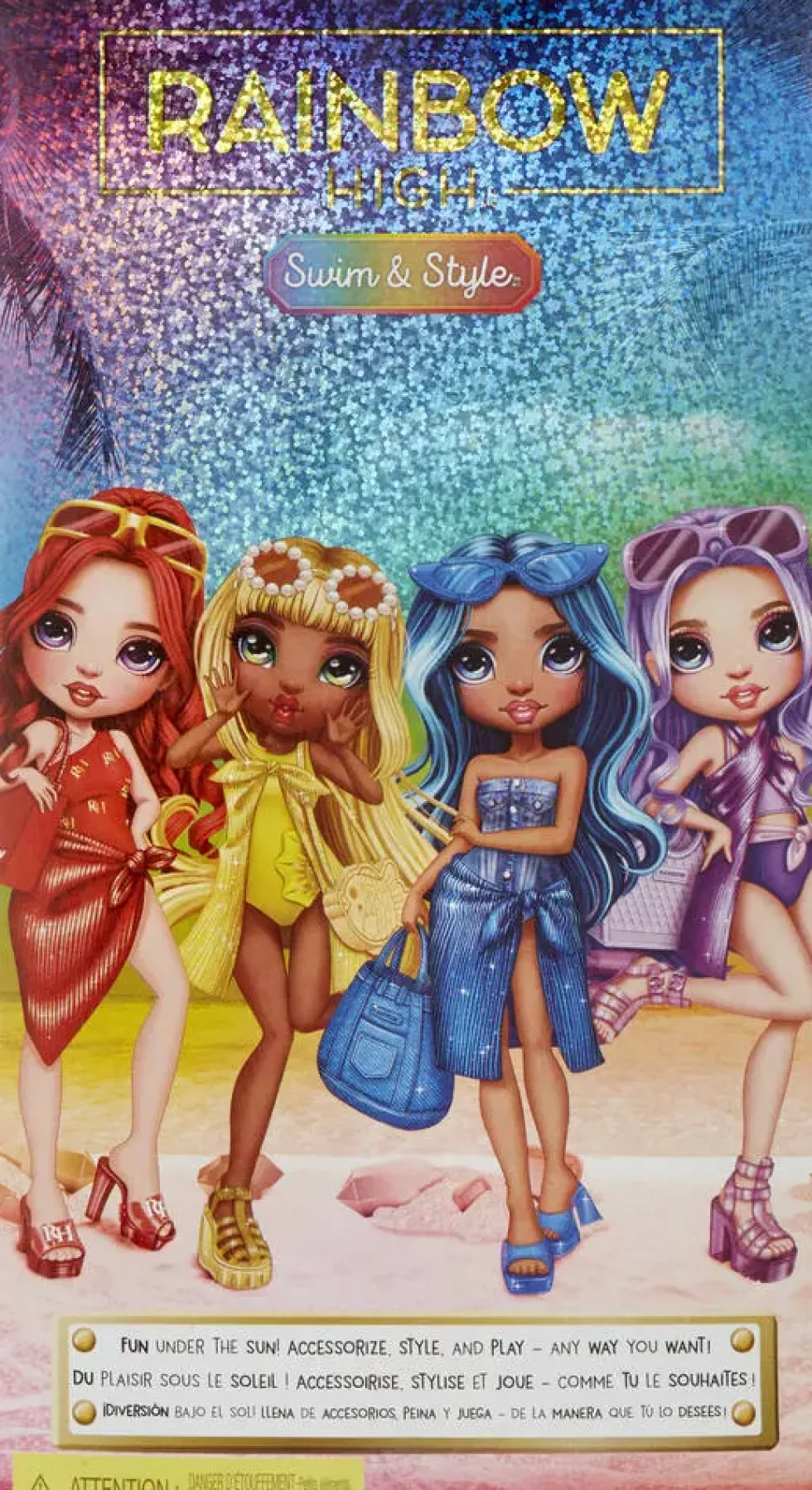 RAINBOW HIGH SWIM ET STYLE POUPEE MANNEQUIN 27CM - SUNNY JAUNE