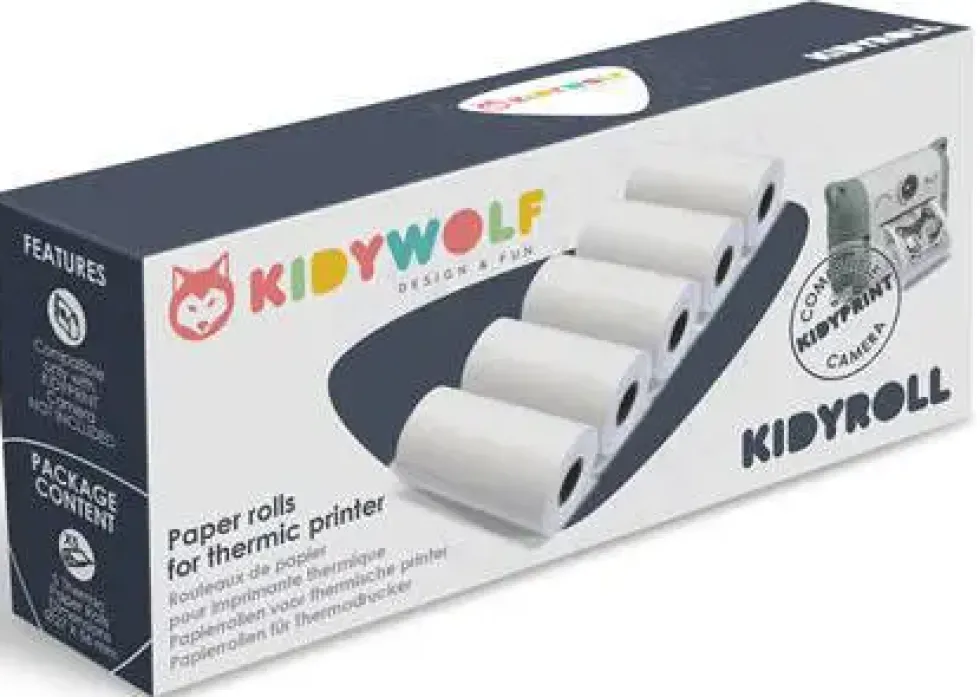 RECHARGE DE 5 ROULEAUX DE PAPIER CLASSIC POUR KIDYPRINT