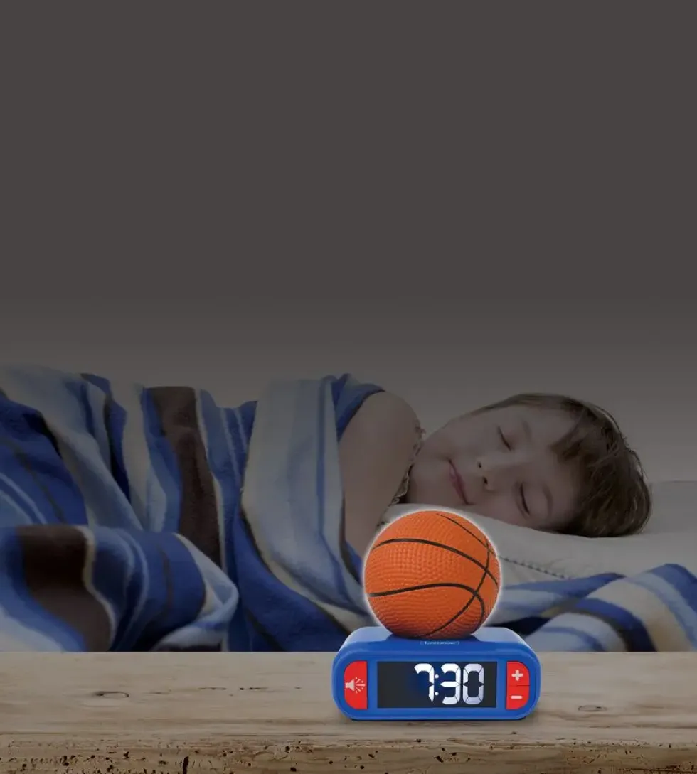 REVEIL VEILLEUSE BASKET AVEC EFFETS SONORES ET LUMINEUX