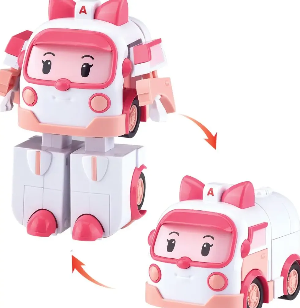 ROBOCAR POLI - VEHICULE TRANSFORMABLE 2 EN 1 - AMBRE L'AMBULANCE