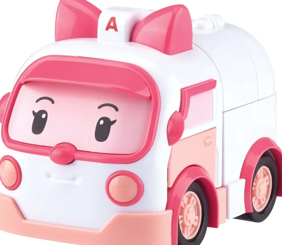 ROBOCAR POLI - VEHICULE TRANSFORMABLE 2 EN 1 - AMBRE L'AMBULANCE