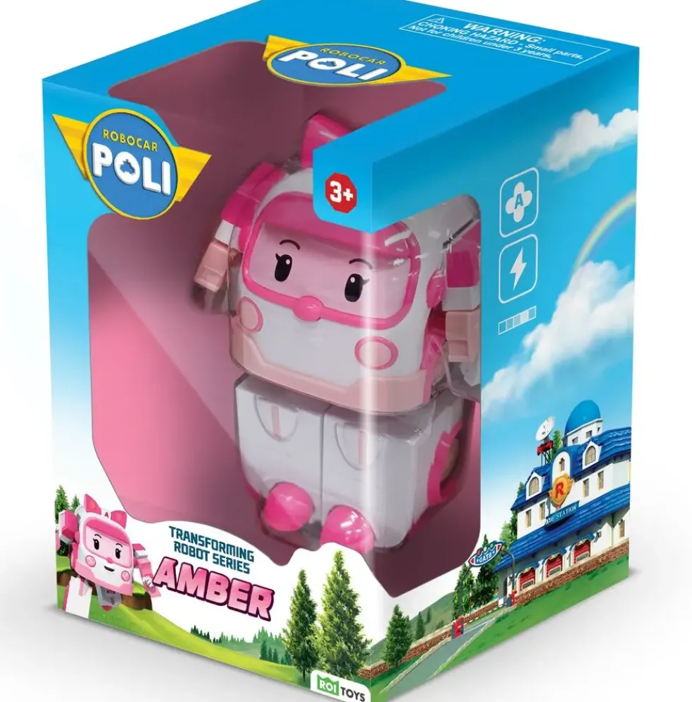 ROBOCAR POLI - VEHICULE TRANSFORMABLE 2 EN 1 - AMBRE L'AMBULANCE