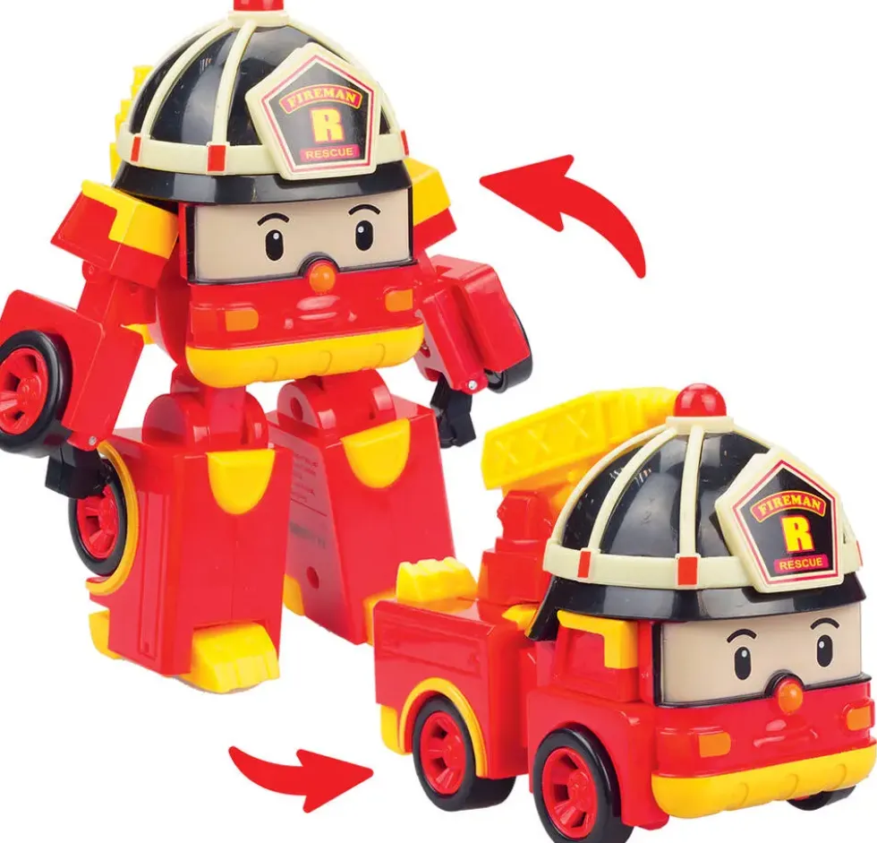 ROBOCAR POLI - VEHICULE TRANSFORMABLE 2 EN 1 - ROY LE POMPIER