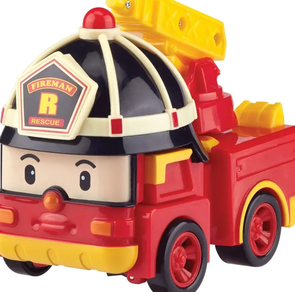 ROBOCAR POLI - VEHICULE TRANSFORMABLE 2 EN 1 - ROY LE POMPIER