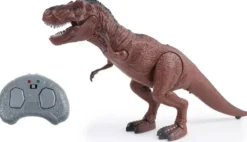 ROBOT DINOSAURE T-REX - SONORE ET LUMINEUX - COMMANDE INFRAROUGE - GRIS - 25 CM