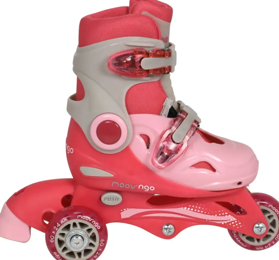 ROLLERS EVOLUTIFS 3 ROUES TAILLE 27-30 ROSE
