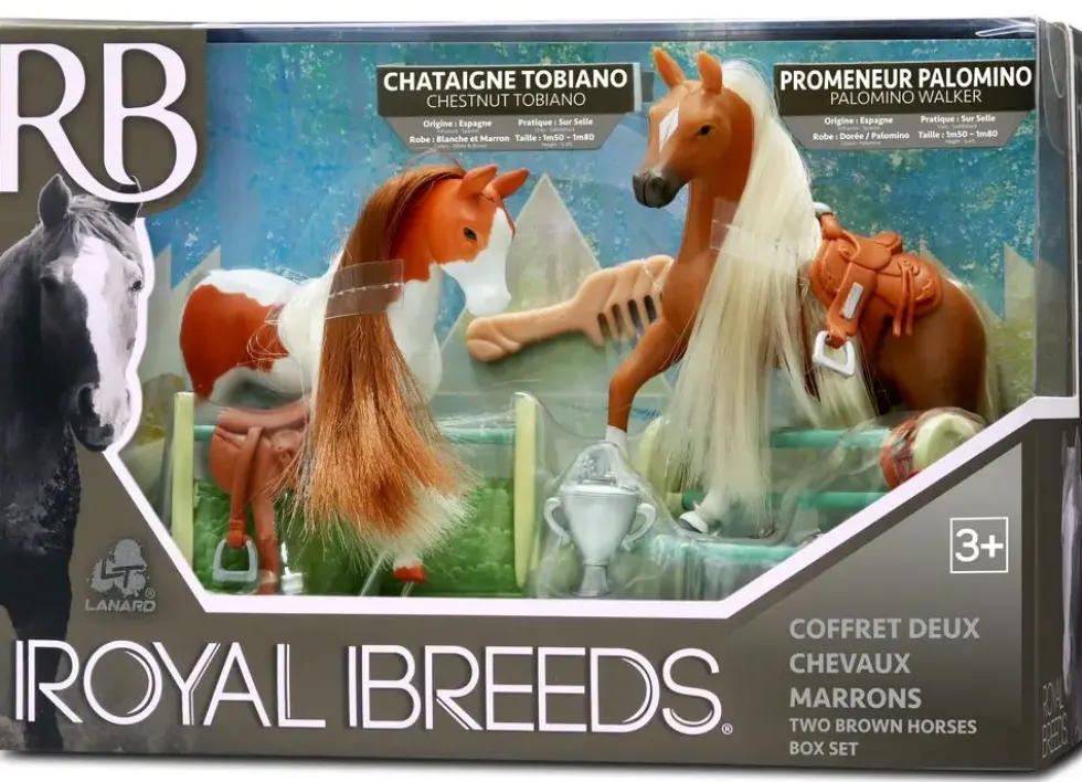 ROYAL BREEDS -COFFRET DEUX CHEVAUX MARRONS