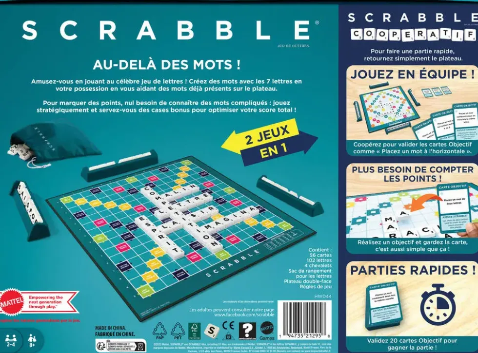 SCRABBLE CLASSIQUE 2 EN 1