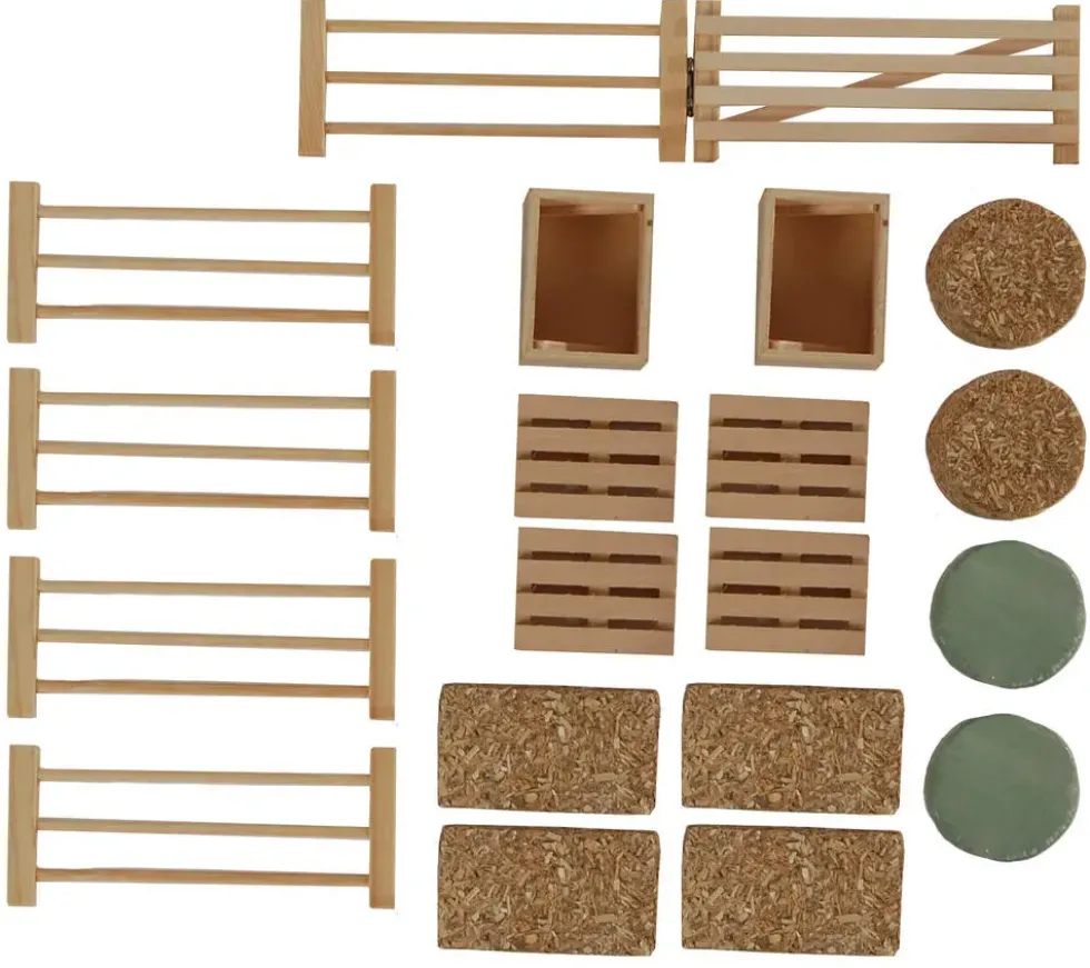 SET D'ACCESSOIRES DE FERME - 19 PIECES 1:32