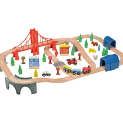 SET DE TRAIN 70 PIECES EN BOIS