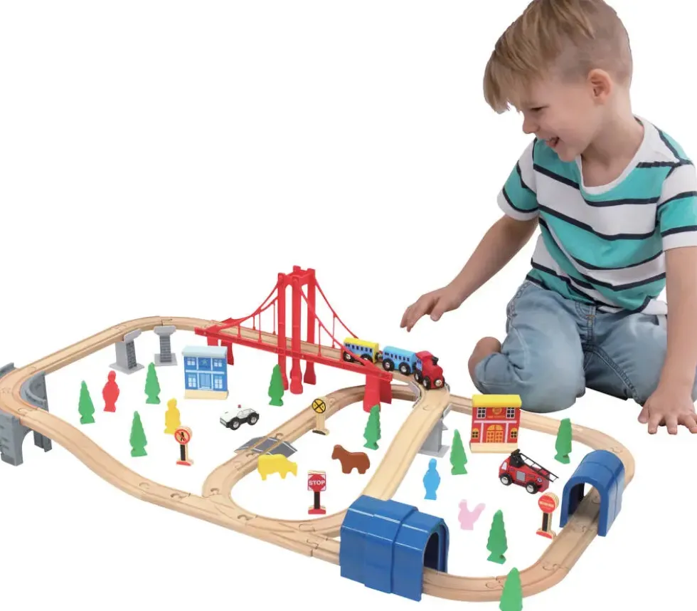 SET DE TRAIN 70 PIECES EN BOIS