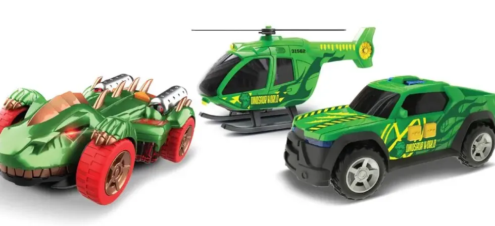 SET 3 VEHICULES DINOSAURES