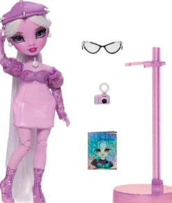 SHADOW HIGH - POUPEE MANNEQUIN 27 CM LAVENDER LYNNE VIOLET AVEC COMPAGNON ET ACCESSOIRES