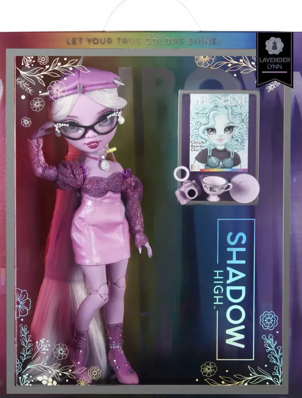 SHADOW HIGH - POUPEE MANNEQUIN 27 CM LAVENDER LYNNE VIOLET AVEC COMPAGNON ET ACCESSOIRES