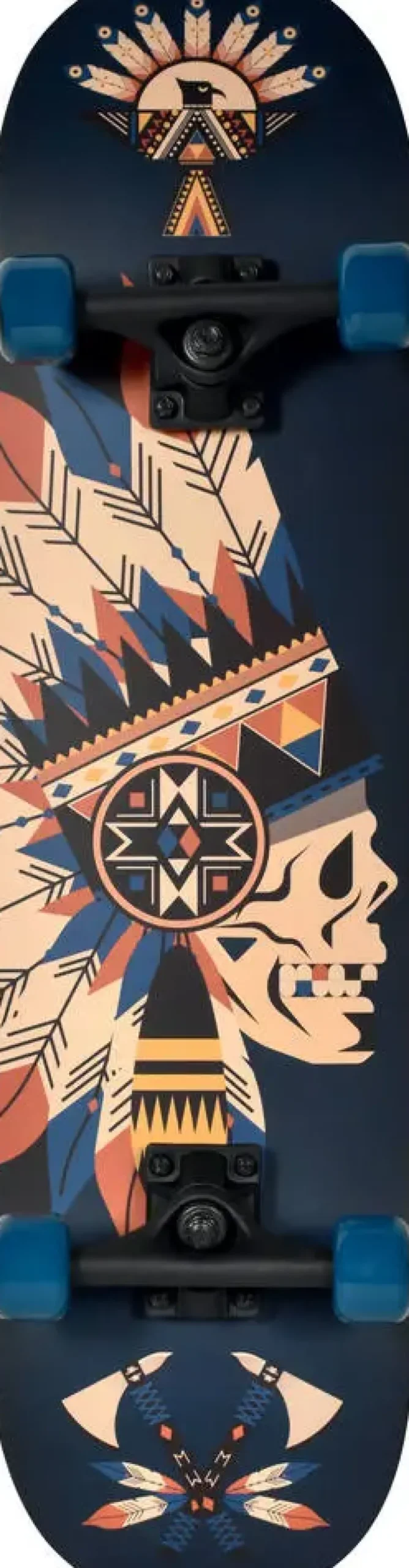 SKATEBOARD 31 AWAII INDIAN SKULL 2