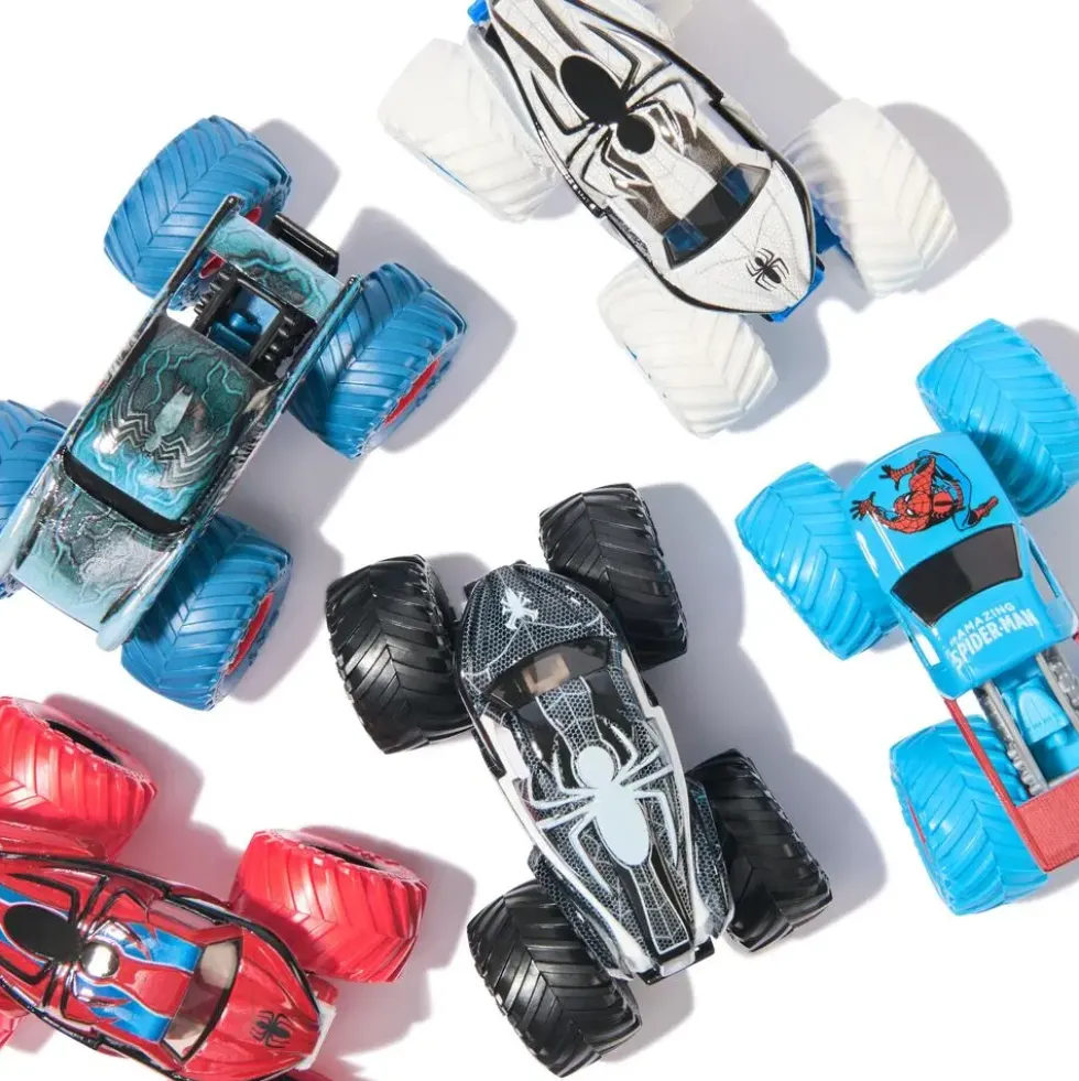 SPIDER-MAN DIE-CAST 1:64 MONSTER JAM - PACK DE 5 VEHICULES