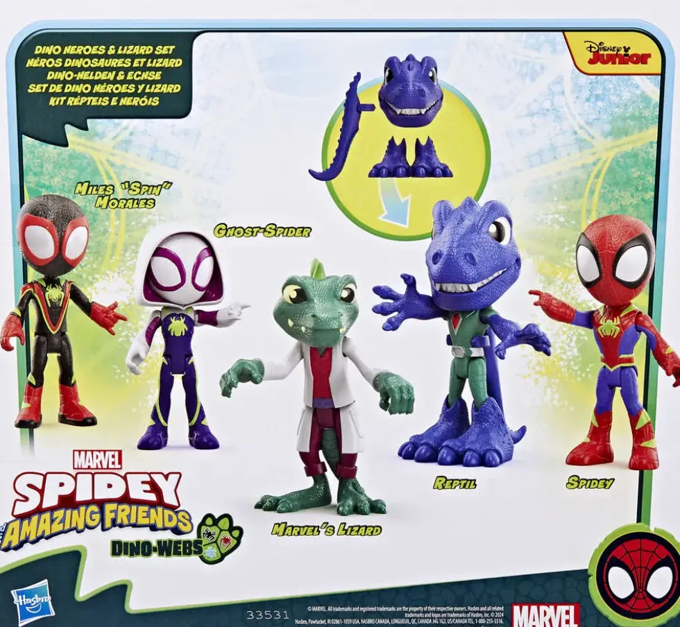 SPIDEY ET SES AMIS EXTRAORDINAIRES - SET FIGURINES HEROS DINOSAURES ET LIZARD