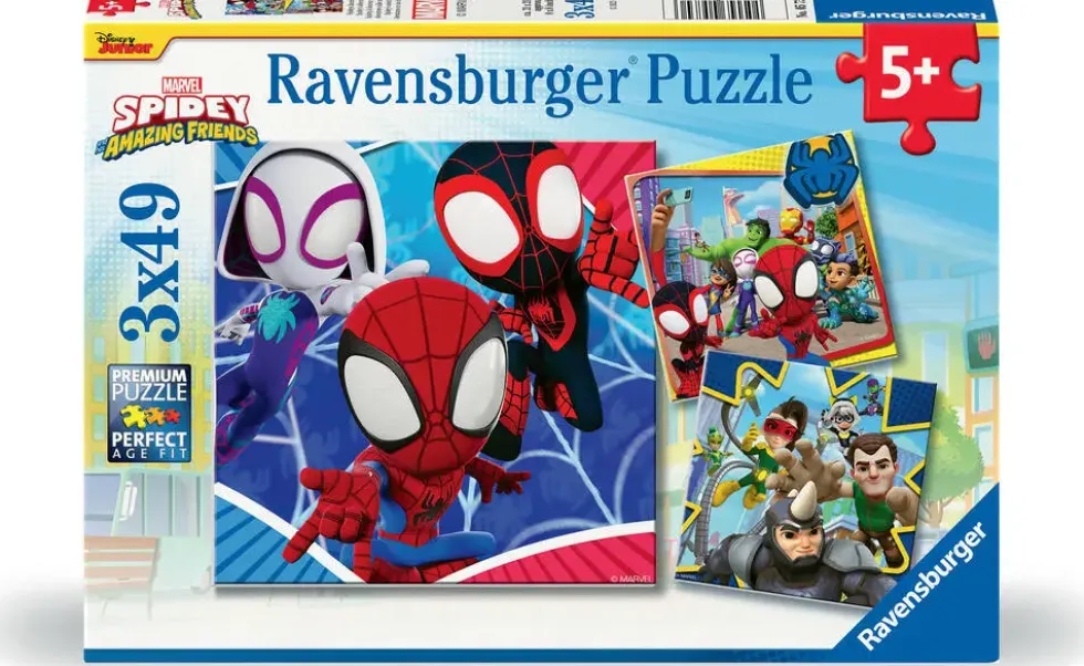 SPIDEY -LE LANCEUR DE TOILE - PUZZLES 3X49 PIECES
