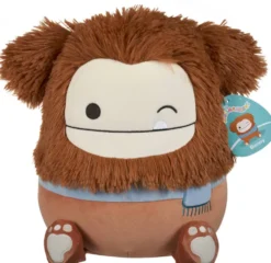 SQUISHMALLOWS - PELUCHE - BENNY LE BIGFOOT BRUN AVEC ECHARPE - 30 CM