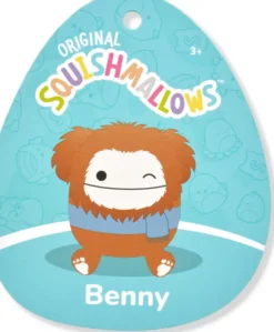 SQUISHMALLOWS - PELUCHE - BENNY LE BIGFOOT BRUN AVEC ECHARPE - 30 CM