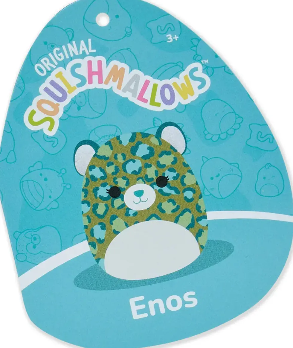 SQUISHMALLOWS - PELUCHE 30 CM ENOS LEOPARD VERT FONCE