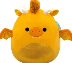 SQUISHMALLOWS - PELUCHE - MISTER LE DRAGON A PAILLETTE DORE - 40 CM
