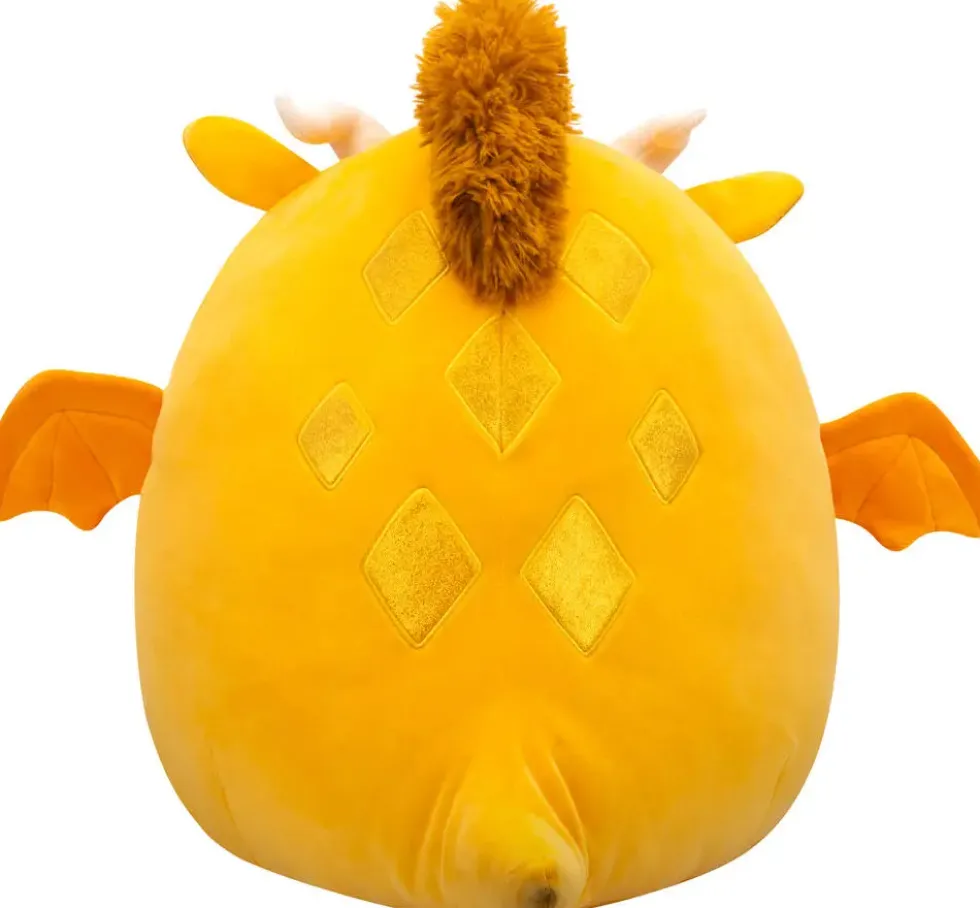 SQUISHMALLOWS - PELUCHE - MISTER LE DRAGON A PAILLETTE DORE - 40 CM