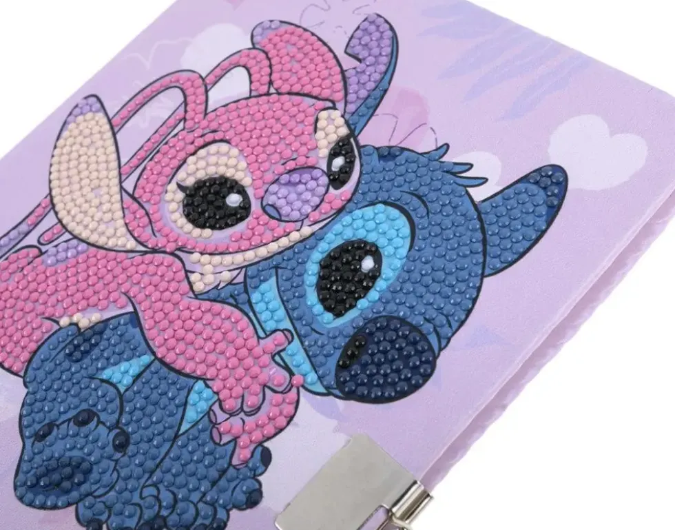 STITCH - CRYSTAL ART - STITCH ET ANGEL - COFFRET JOURNAL INTIME A DIAMANTER