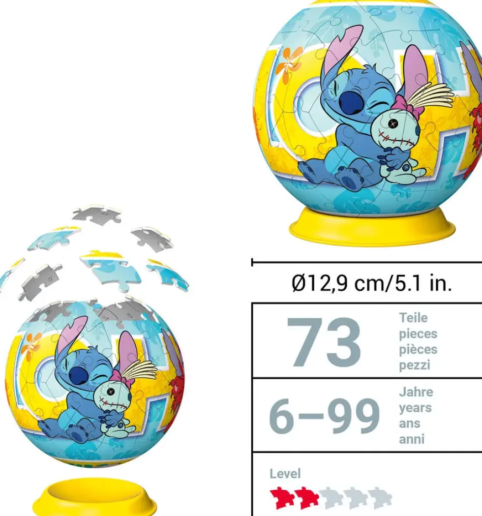STITCH - PUZZLE 3D BALL - 72 PIECES
