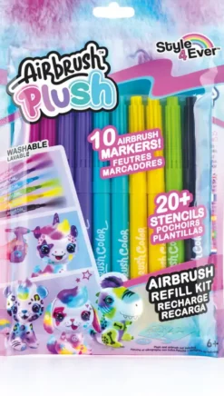 STYLE 4 EVER - AIRBRUSH - RECHARGE10 FEUTRES ET 2 PLANCHES DE POCHOIRS