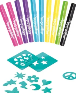 STYLE 4 EVER - AIRBRUSH - RECHARGE10 FEUTRES ET 2 PLANCHES DE POCHOIRS