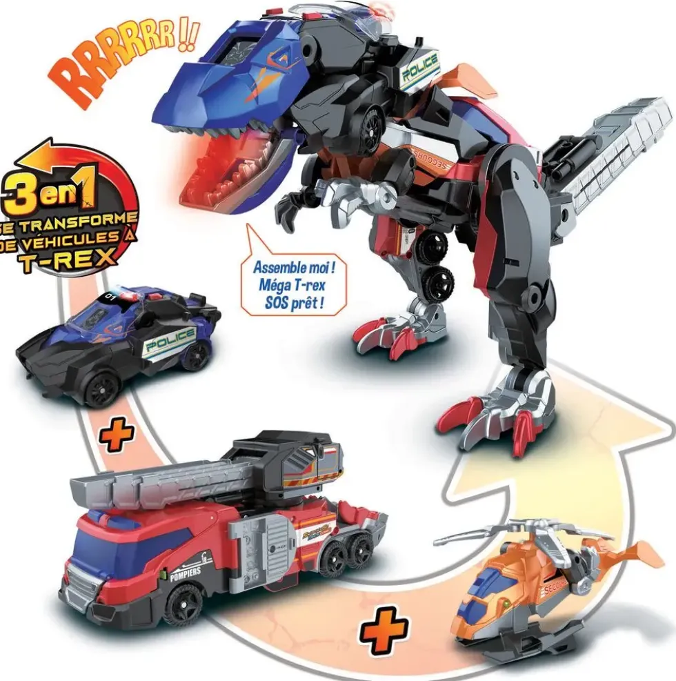 SWITCH ET GO COMBO - TRIO LE MEGA T-REX SOS 3 EN 1