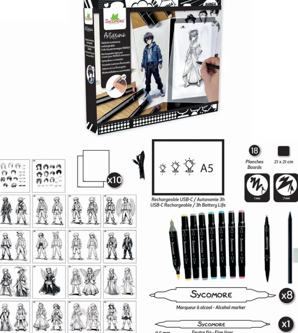 TABLETTE LUMINEUSE A5 - CREATION DE PERSONNAGES MANGA