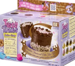 TASTY TINIES CHOCOLATE CAKE, CHOCOLATE FROSTING, PINK SPRINKLES