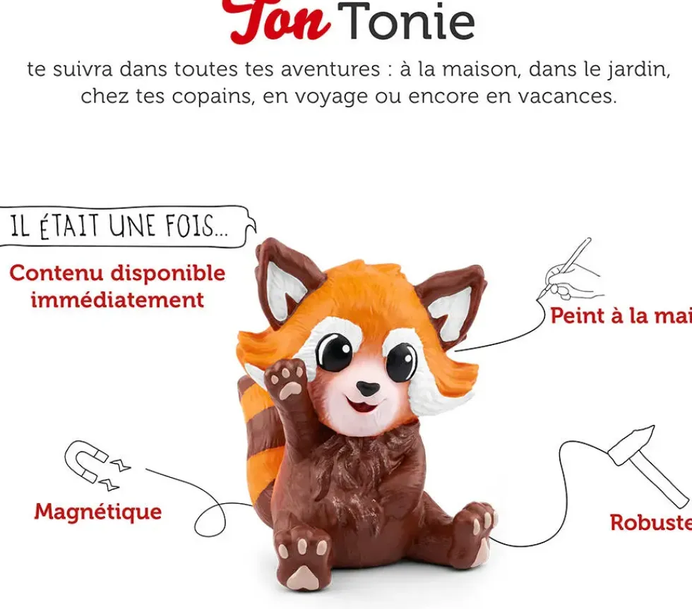 TONIES® -CLUB ECOLO - SAUVETAGE EN TERRE-PANDA ROUX
