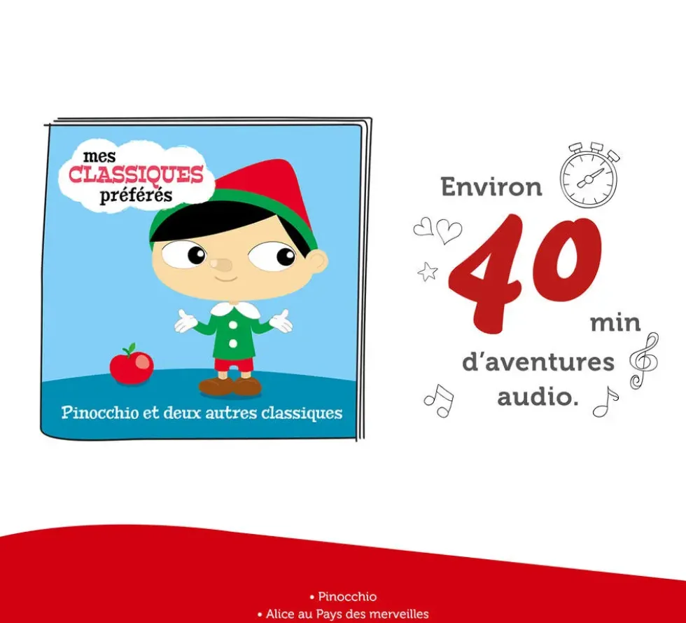 TONIES® -FIGURINE PINOCCHIO + 2 AUTRES CLASSIQUES