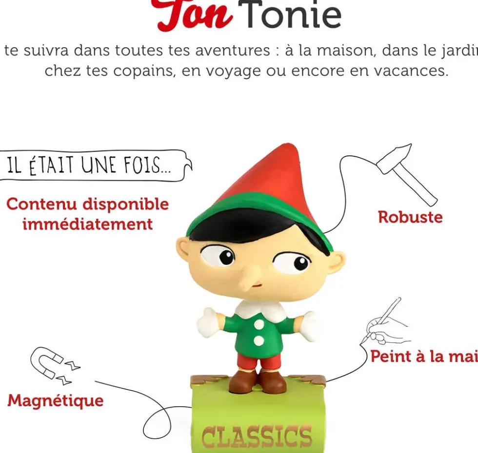 TONIES® -FIGURINE PINOCCHIO + 2 AUTRES CLASSIQUES