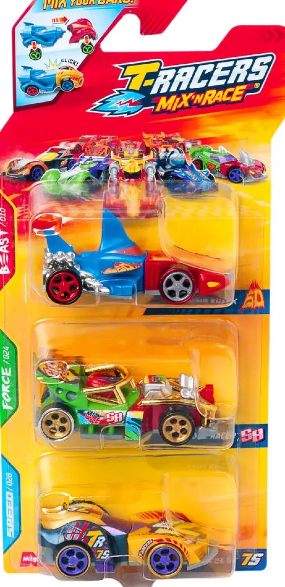 T-RACERS MIX ‘N RACE - PACK DE 3 VOITURES