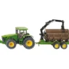 TRACTEUR AVEC REMORQUE FORESTIERE