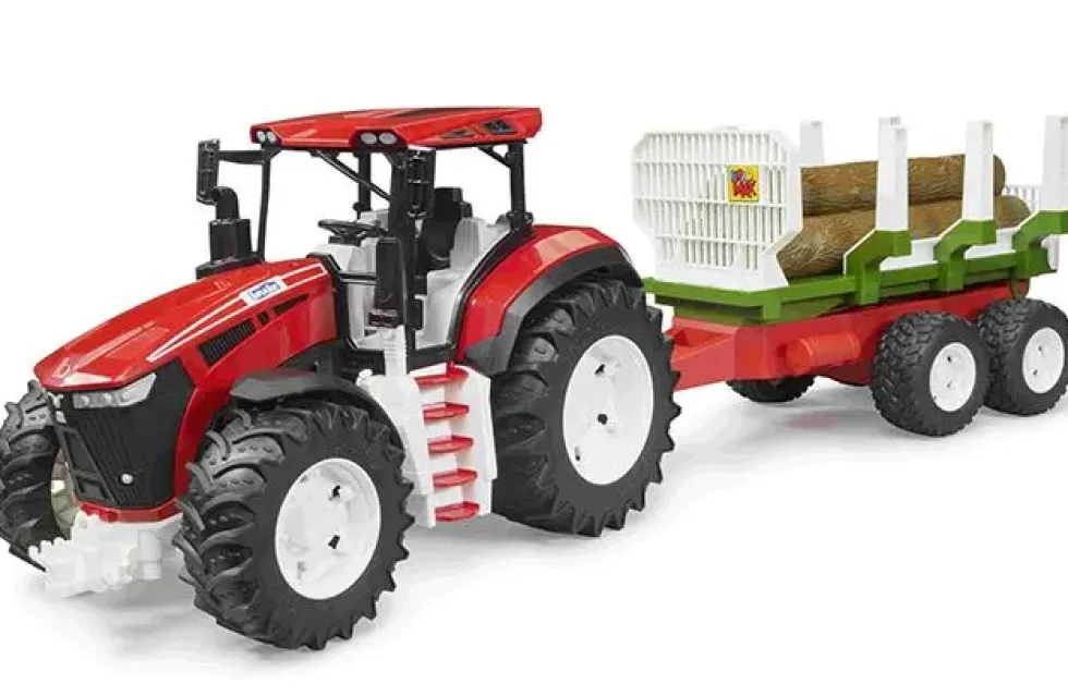TRACTEUR ROADMAX AVEC REMORQUE PORTE TRONCS 1ER AGE