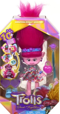 TROLLS 3 - POPPY SURPRISES 2 EN 1- HAIR POPS