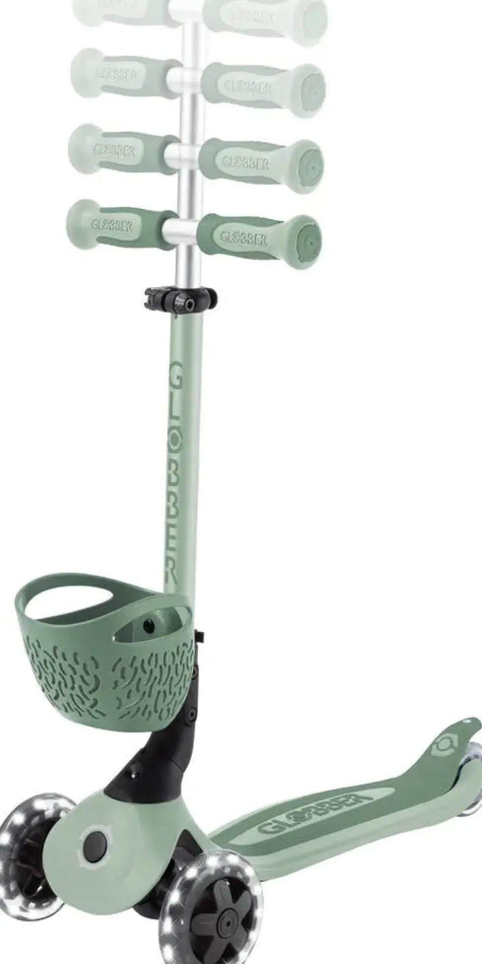 TROTTINETTE EVOLUTIVE GO UP BABY 360 LIGHTS OLIVE - SAUGE