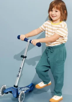 TROTTINETTE MINI MICRO DELUXE GLITTER BLEU LED