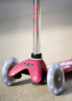 TROTTINETTE MINI MICRO DELUXE GLITTER ROSE LED
